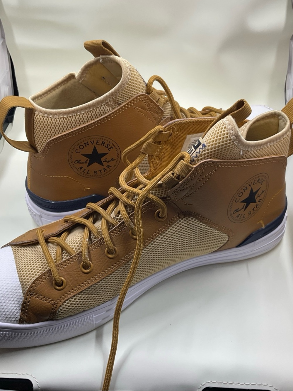 Converse Men’s Tan and Beige High-Top Sneakers - Picture 8 of 8